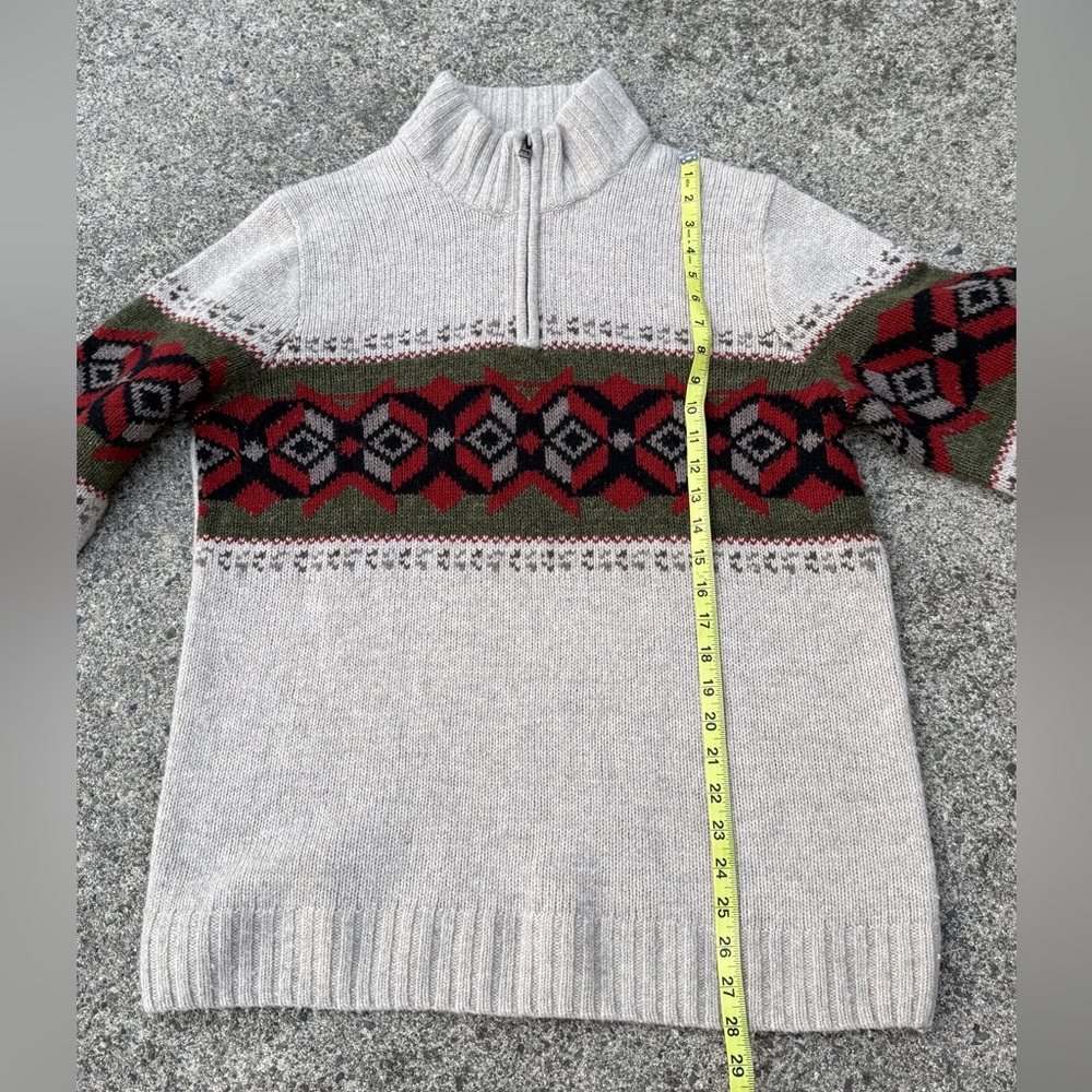Eddie Bauer Cream Quarter-Zip Wool Blend
Sweater - Unisex Size L - Picture 7 of 8